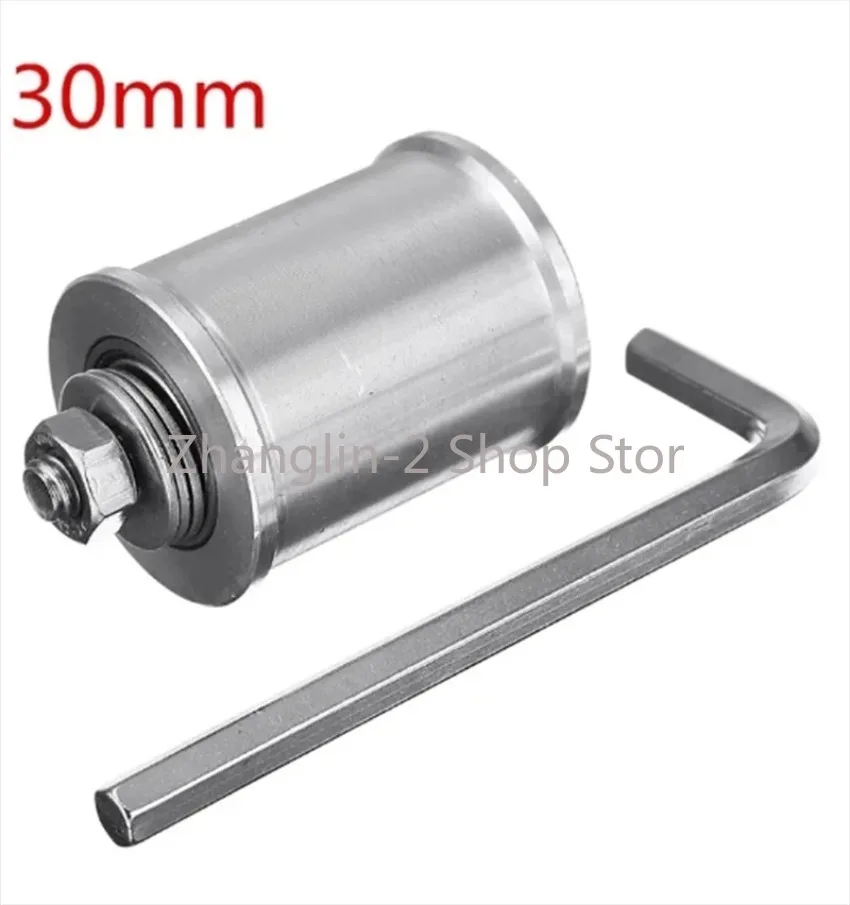 30/50mm DIY Double Bearing Driving  Belt Sander Conveyor Guide Wheel With 8mm Shaft Rod / Wrench NEW 1 Set