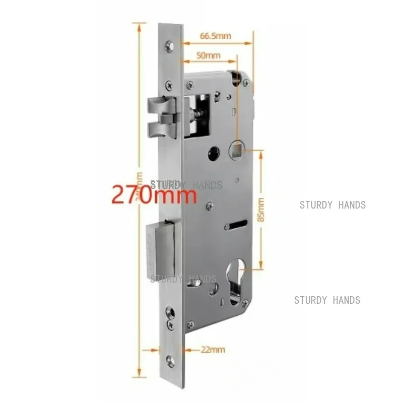 Sliding grille door double hook intelligent door lock body, can be locked and pressed to unlock Only selling lock bodies