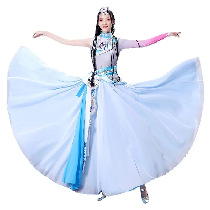 Minority Tibetan Dance Costume Female Traditional National Dance Stage Performance Mongolian Tibetan Outfit for Women Dancewear