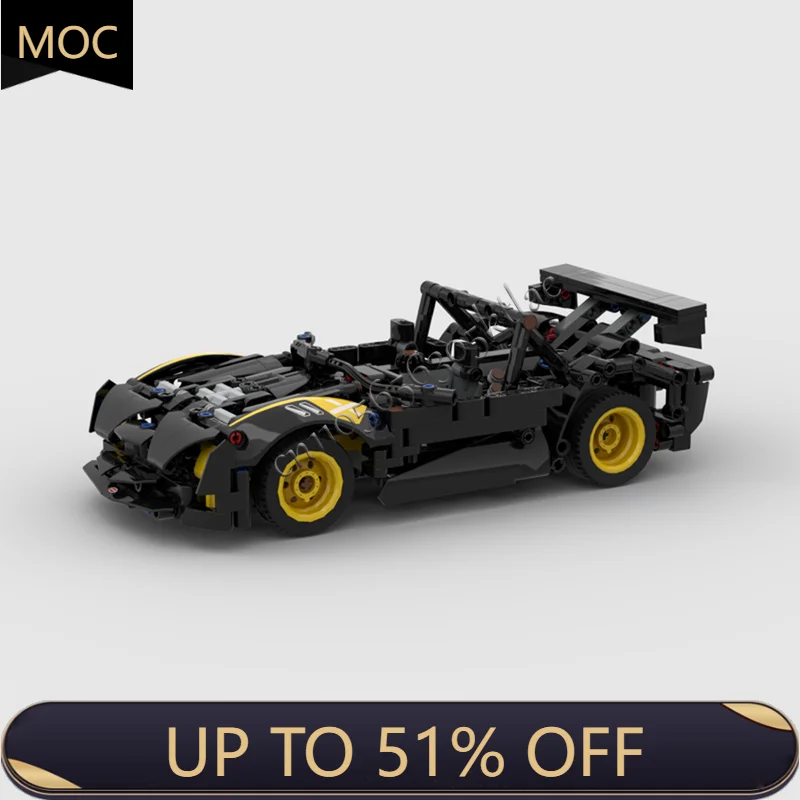 

727 PCS MOC Technology Racing Black Modified Supercar Model Building Blocks Speed Vehicle Bricks Toys Kids Adult Birthday Gifts