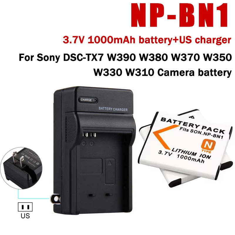 

NP-BN1 Np Bn1 Battery Charger for SONY DSC W320 W310 W360 QX100 T110 TF1 TX9 TX10 TX30 T99 WX5 TX7 TX5 W390 W380 W350
