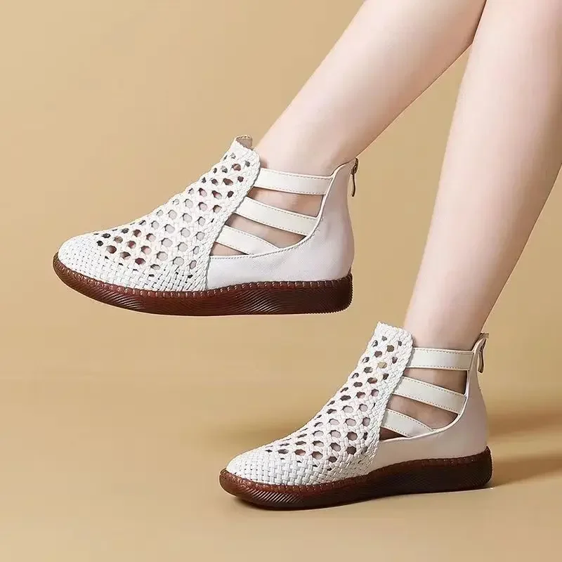 Sandals Women Summer Round Toe Thick Sole Hollow Out Sandals for Women Orthopedic Sandals Comfort Woman Zapatos De Mujer