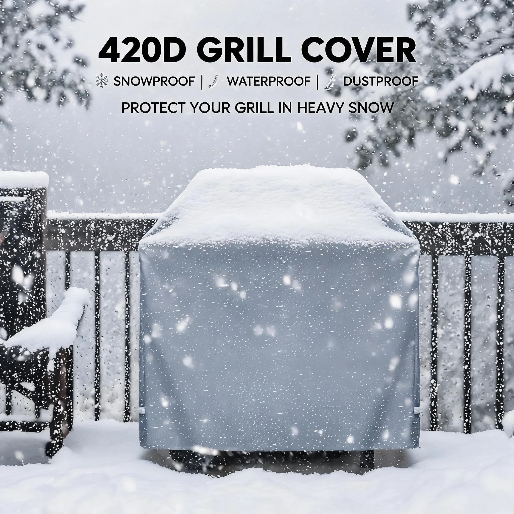 Outdoor Furniture Covers Waterproof - 420D Oxford Cloth Large Grill Cover