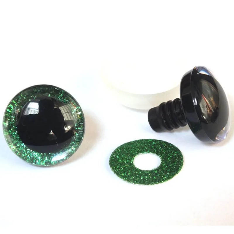 20 Stück 9–40 mm 3D-Sicherheitsspielzeugaugen + glitzernde Vliesstoffe – können Größe und Farbe wählen – Detail 5