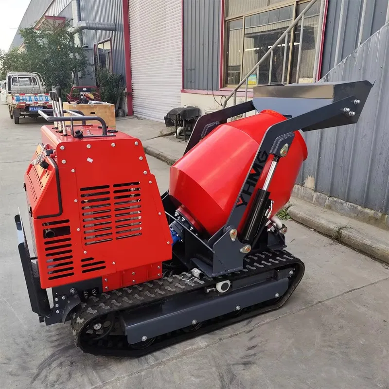 Portable Concrete Mixer Machine Mini Small Dumper Concrete Mixer  Crawler Mini Dumper
