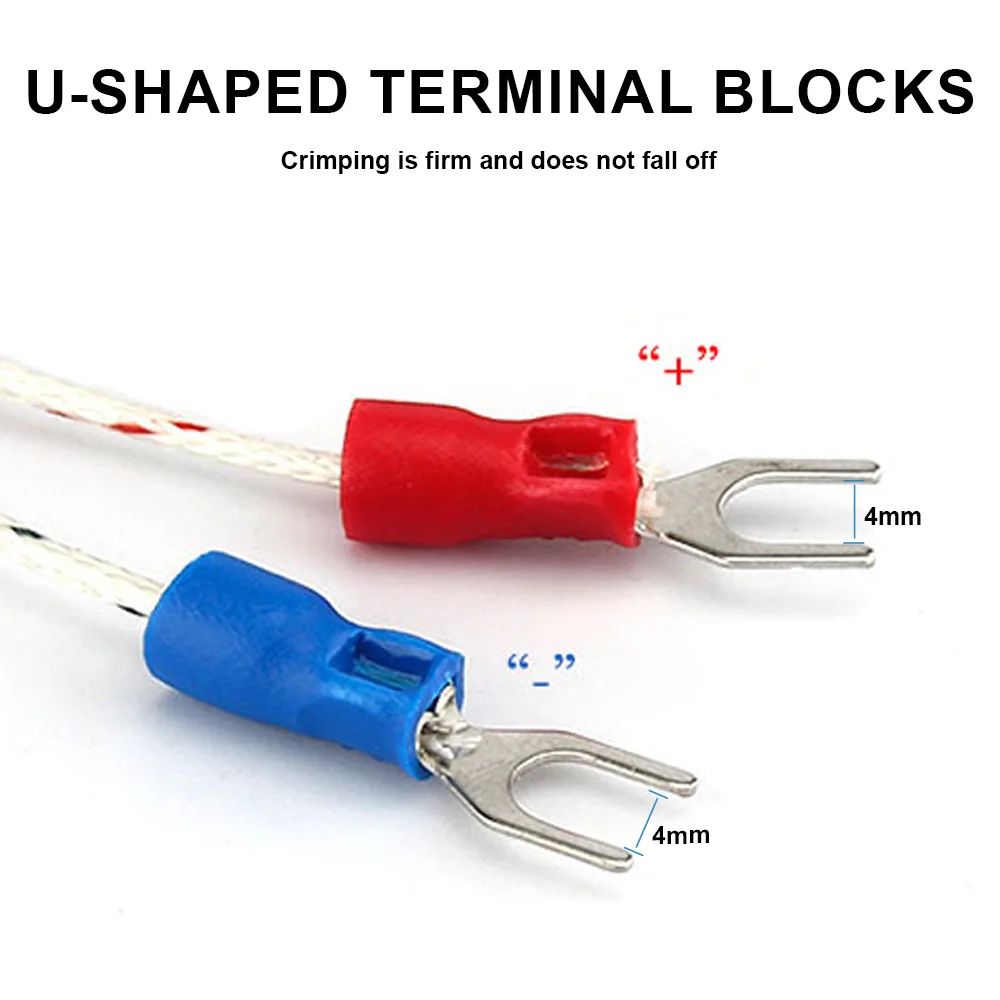 5mm 6mm Hole Washer Thermocouple Temperature Sensor Probe K E Type 1/2/3/4/5M Cable For Industrial Temperature Controller