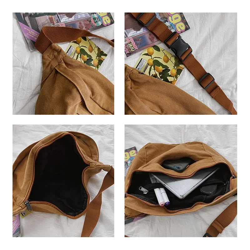 Casual Woman Fanny pack Large capacity Crossbody Chest Bag Waist pack outdoors Belt Bag Canvas Phone Pack Purse Unisex Waist Bag