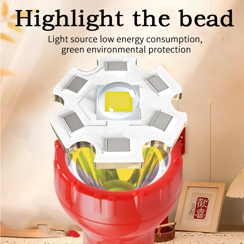 Student dormitory Multi-functional portable LED rechargeable ABS plastic flashlight