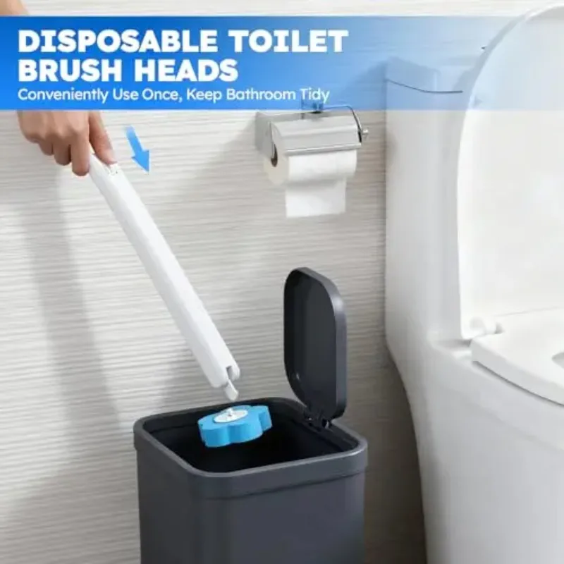 Toilet Brush Wc Kit with Disposable Replacement Heads Long-Handle Hygienic Bathroom Cleaning Tools Brushe for Home Accessories image 2