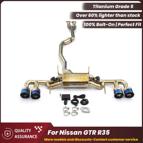 Aggressive Exhaust Sound ECCF Titanium Valvetronic Exhaust Catback Exhaust With Y Tube For Nissan GTR R35 Performance Upgrade