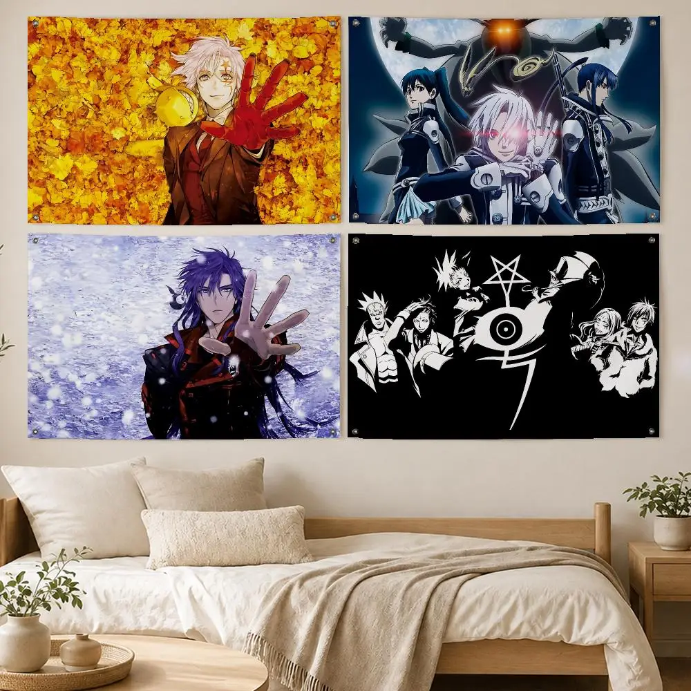 Dark Anime D.Gray-man Flags Room Bedroom Home Outdoor Wall Hanging Concert Printed Background Decoration Art Banne