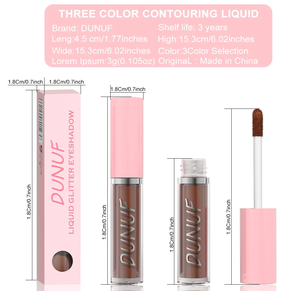 3 ألوان كونتور سائل كريمي قابل للمزج نحت الوجه وبرونزر للمبتدئين تعريف طبيعي طوال اليوم #4