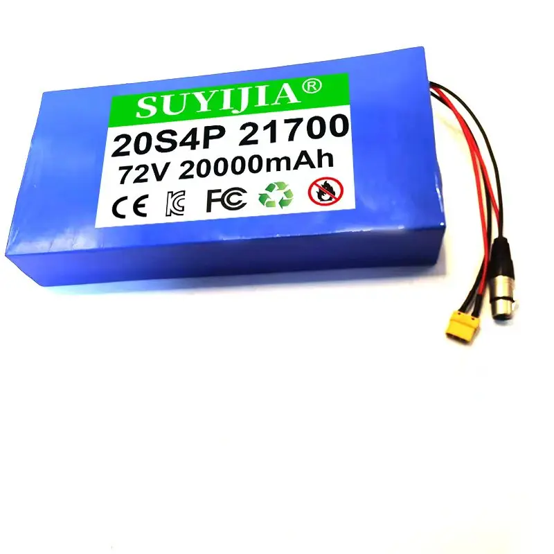 21700 72V 20000mAh Lithium Battery Pack with Built-in BMS Suitable for Electric Vehicles, Tricycles, Scooters Customizable Plugs