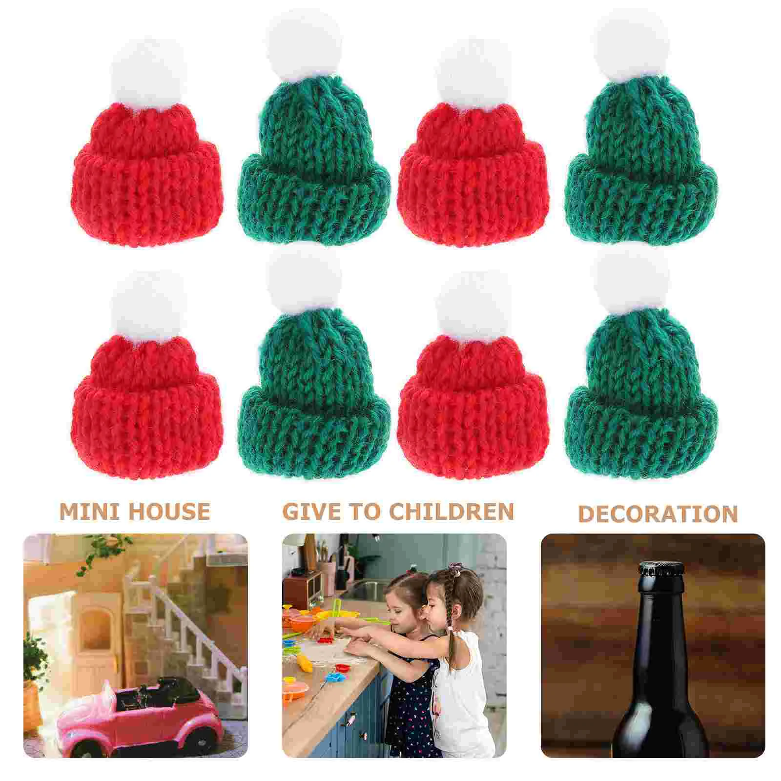 12 Pcs Mini Beanie Cute Hat Compact Bottle Decor Decorative Hats Multi-function Cap Adorable Wear Resistant Lollipop