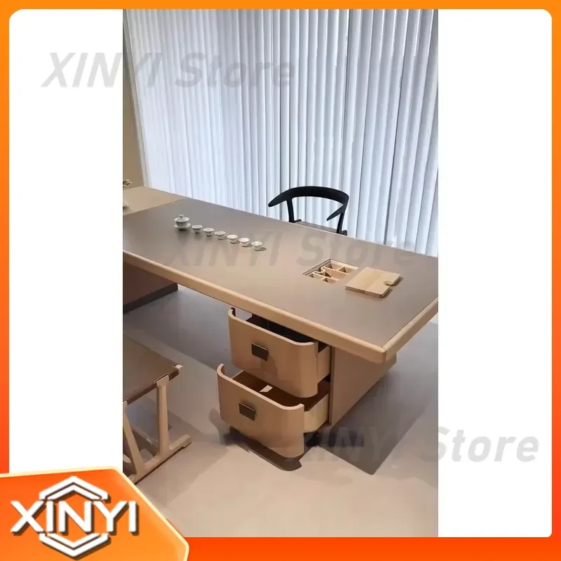Ash Wood Tea Table for Zen Desk Solid Wood Modern Chinese Kung Fu Tea Room Furniture Living Room Coffee Table Minimalist Home