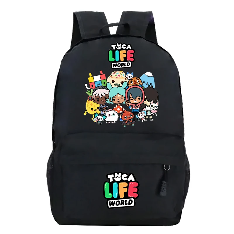 Game Toca Life World School Backpack Students Boys Girls School Bag Women Rucksack Mochila Zipper Bookbag Toca Boca Kids Bagpack