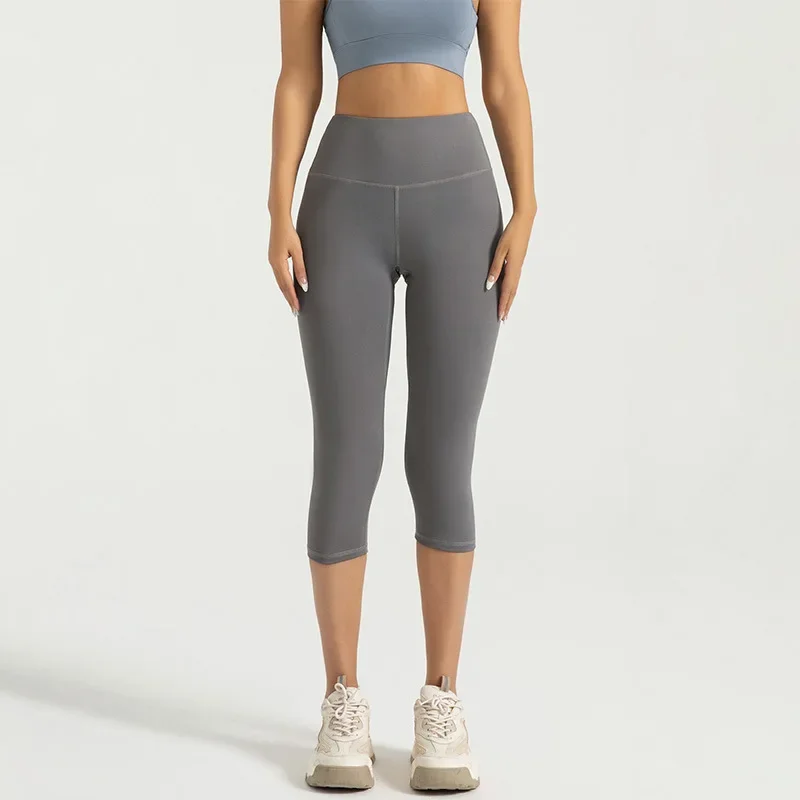 Pantalones de Yoga para mujer, pantalones Capri de cintura alta, mallas 3/4 para ejercicio, Abdomen sin costuras, mallas deportivas para correr,