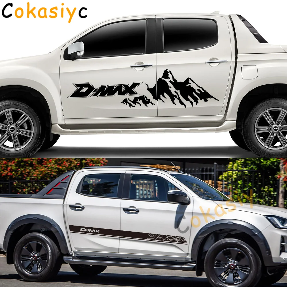 Body Side Stickers For Isuzu Dmax D Max Truck Hood Car Tailgate Decor Decals Trunk Vinyl Covers Auto Tuning DIY Accessories