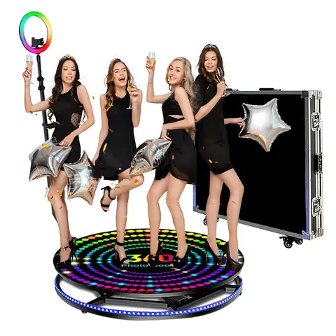 Hot Sale 360 Photo Booth 80cm-100cm Big Size 360 Camera Photobooth Automatic Rotating Selfie Machine Rotating Video Cabin