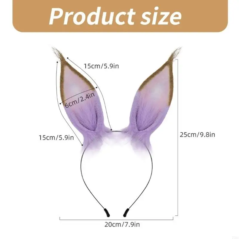 77HE Cartoon Pattern Hairband Long Rabbits Ears Heardress Children Hair For Daily Walk Files Photo Decoration