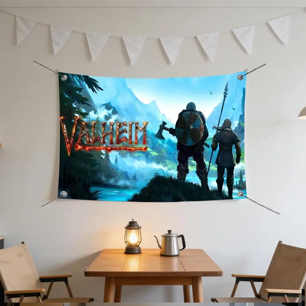 Game Survival Viking Valheim Adventure Flags Specialized for indoor and outdoor home decorations outdoor camping,and bar parties
