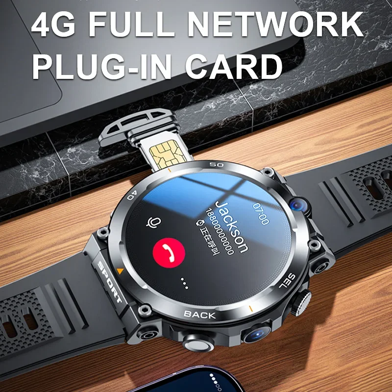 4G Network SIM Card Smart Watch Face Unlock 1.39-inch Dual Camera GPS Bluetooth Wifi NFC Call Google Play Android Smartwatch