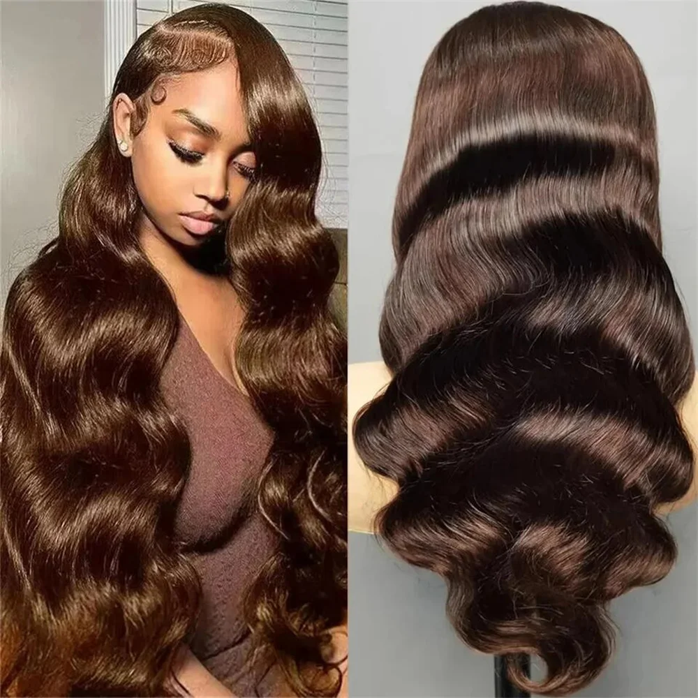 

26Inch Long Body Wave Brown 5x5 Silk Base Jewish Human BabyHair HD Lace European Hair Preplucked Glueless Daily Wear Wig