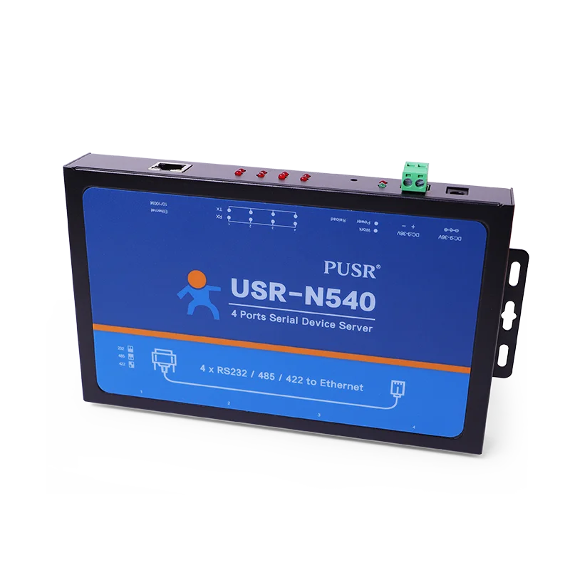USR-N540 4 포트 직렬 장치 서버 직렬 RS232 Rs485 Rs422-이더넷 변환기