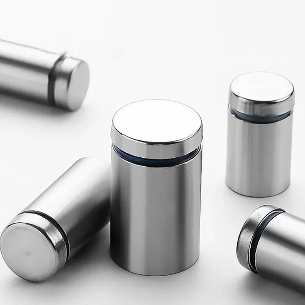 Silvery Advertising Nail Glass Fastener Stainless Steel Screw Advertising Bracket Nail Fixing Screw Dia 12MM-19MM Hardware