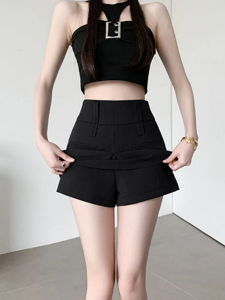 Traje con falda pantalones mujer pantalones cortos para mujer Culotte trajes de cintura alta verano estético fluido precio bajo cómodo Normal Kpop