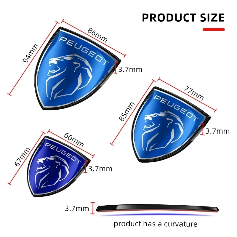 

For Peugeot 307 408 407 205 4008 3008 208 508 207 306 2008 5008 308 406 301 ABS Car Rear Trunk Emblem Side Body Stickers Badges