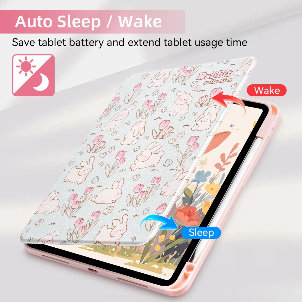 Case For Samsung Galaxy Tab S7/S8/S9 11 in for S6 Lite 10.4 S7 FE S8 S9 S10 Plus 12.4 S8 S9 With Pen Tray Tablet Cover