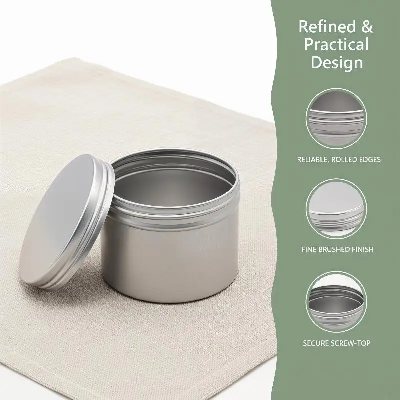 NEW 1Pc 120ml Aluminum Empty Jar Round Tin Canister 65 * 50mm Sealed Lip for Homemade Cream Salve Ointment Cosmetic Container
