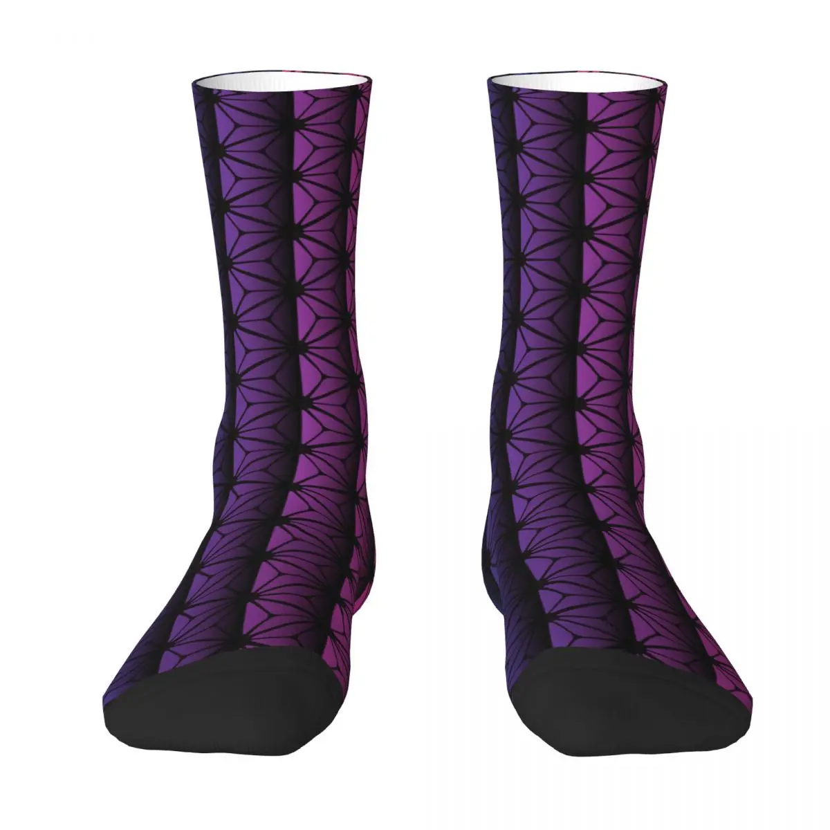 Luminous Geometric Plaid Abstract Fashion Socks Elegant Stockings Men Comfortable Cycling Socks Winter Custom Anti Skid Socks