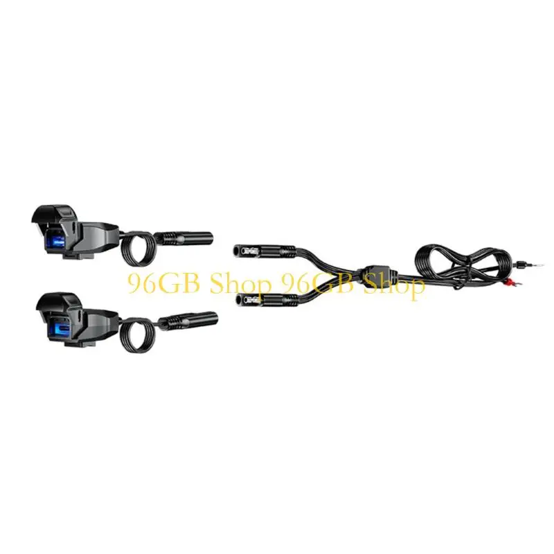 

96GB Motorcycle Handlebar Mounted Charging Unit Rainproof Housing 18W Rapid Power Supply For Electronic Devices