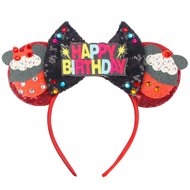 Cartoon-Schloss-Pailletten-Mausohren-Stirnband mit Pailletten-Schleife, Mädchen-Cosplay-Haarband, Partygeschenk für Erwachsene/Kinder, Kinder-Haaraccessoires – Detail 6