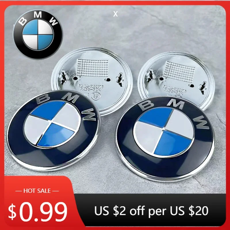 

Interior Mouldings Hot 2025 2Pcs BMW Emblem 82MM 74MM Front Hood Emblem Rear Trunk logo For BMW E36 E46 E39 E60 F20 E90 E91 X5 E