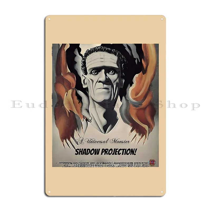 A Universal Monster Shadow Projection Metal Signs Iron Party Wall Decor Wall Decor Cinema Tin Sign Poster