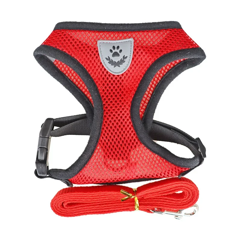 Cat Dog Harness with Lead Leash Adjustable Vest Polyester Mesh Breathable Harnesses Reflective sti for Small Dog Cat accessories