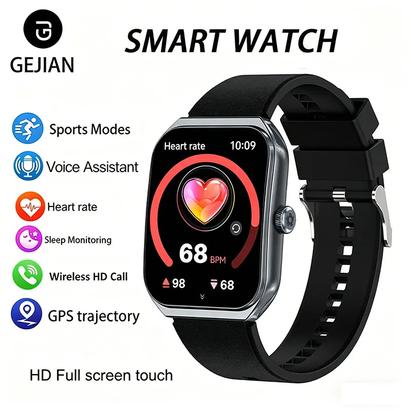

GEJIAN Sports Smart Watch 1.952-inch AMOLED IP68 Waterproof Heart Rate Health Monitoring BT Call Smartwatch 100+Sports Tracking