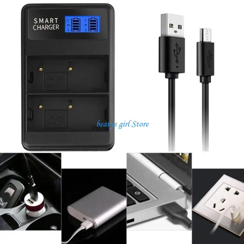 C7AB User Friendly USB Camera Battery LCD Display for Olympus EM1 Camera
