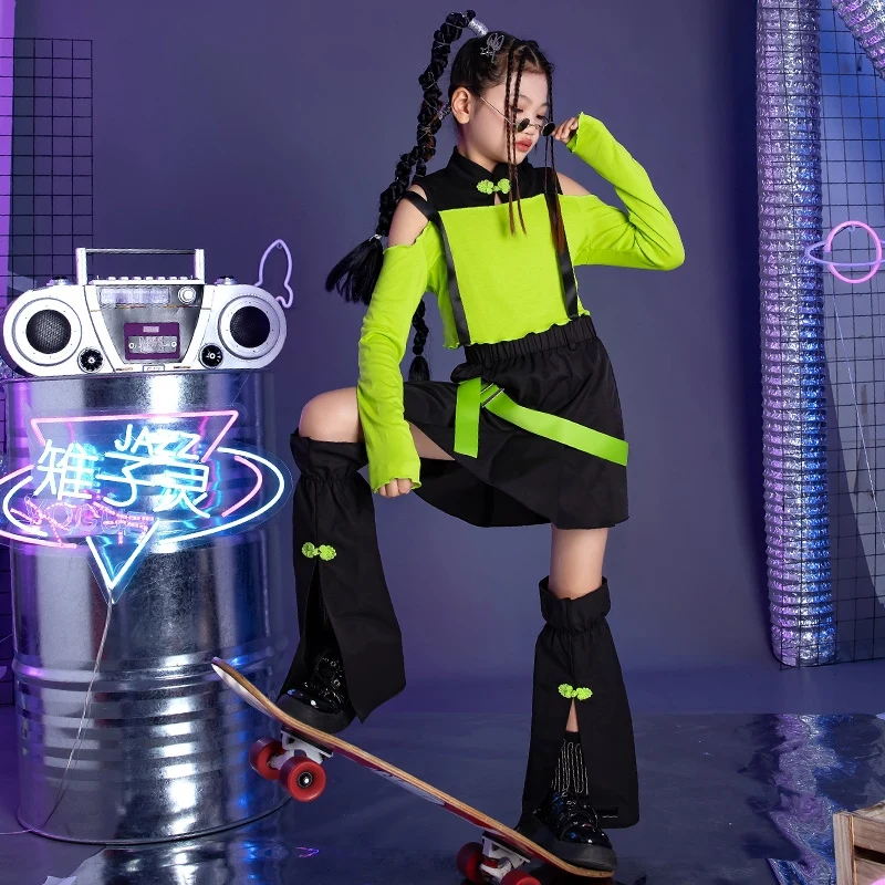Mädchen Jazz Tanz K-Pop Kleidung Mode Kostüm Anzug Kinder Modell Laufsteg Show Satge Kostüm Hip Hop Street Dance tragen dql9374