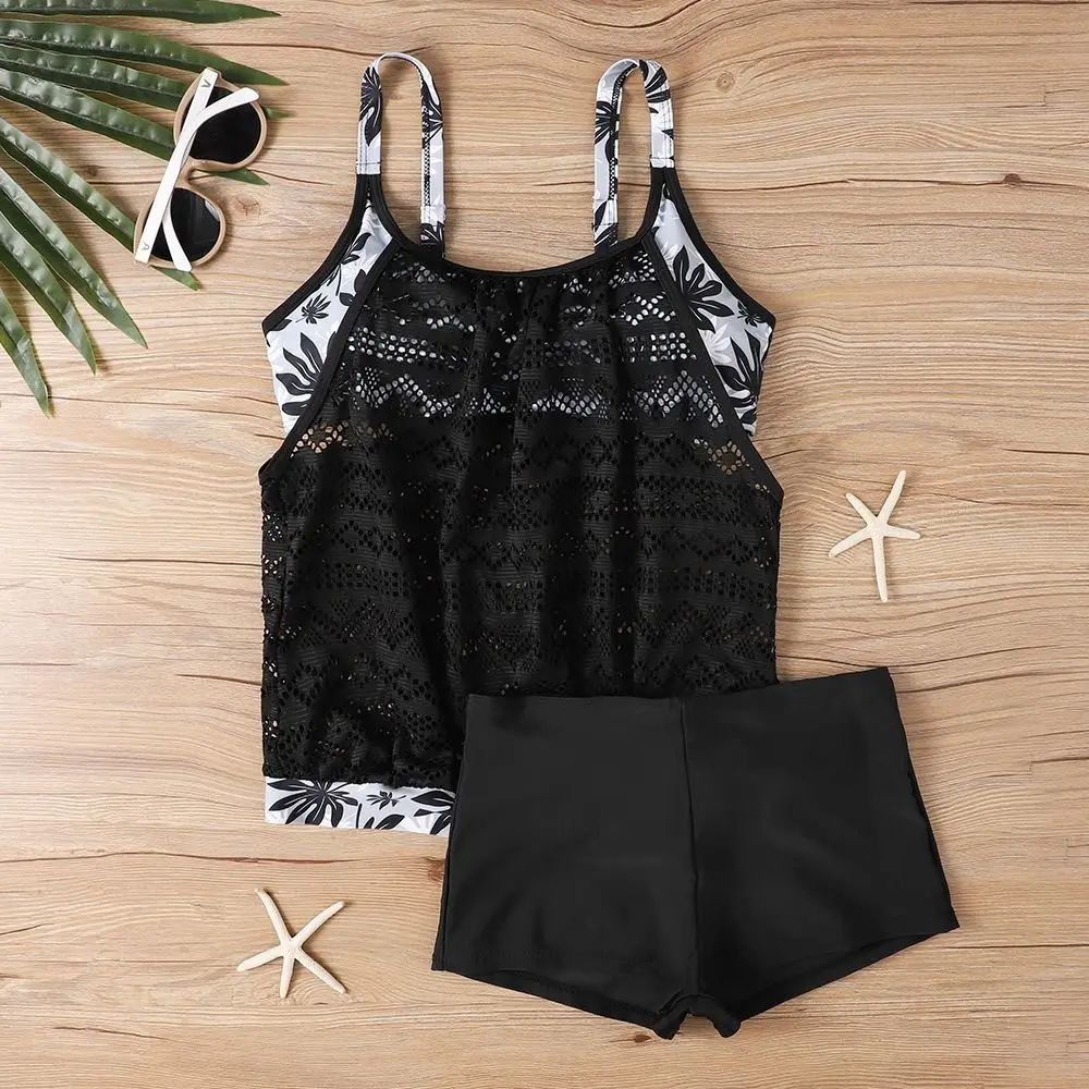 

Купальник без рукавов с милым цветком, большие размеры, вязаный крючком купальный костюм, пляжная одежда, шорты-бретельки для бассейна