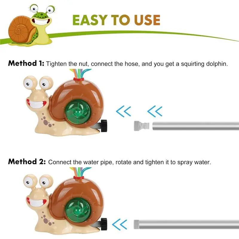 ABUM-Water For Summer Backyard Cartoon Snail Water Sprinkler Garden Lawn Sprays For Outdoor Pool Parties Fun