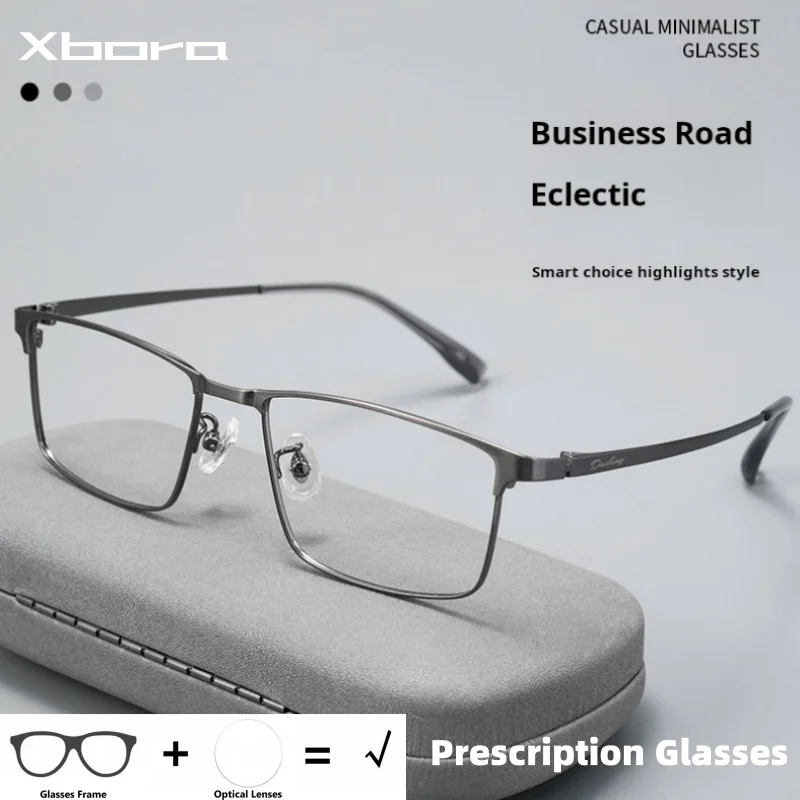 

Xbora New Comfort Quality Men Prescription Glasses Eyewear Customized Lenses Progressive Correct Myopia Optics 6018BSF