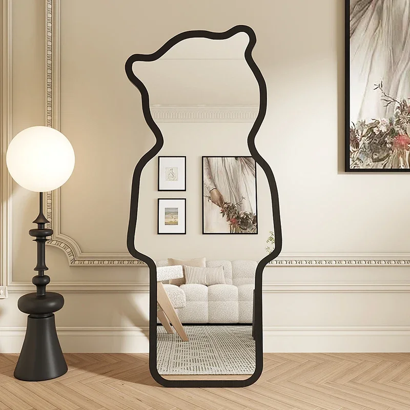 Full Body Dressing Standing Mirror Cream Style Irregular Originality Bedroom Decorative Mirror Dressing Furniture Espejos FYSM