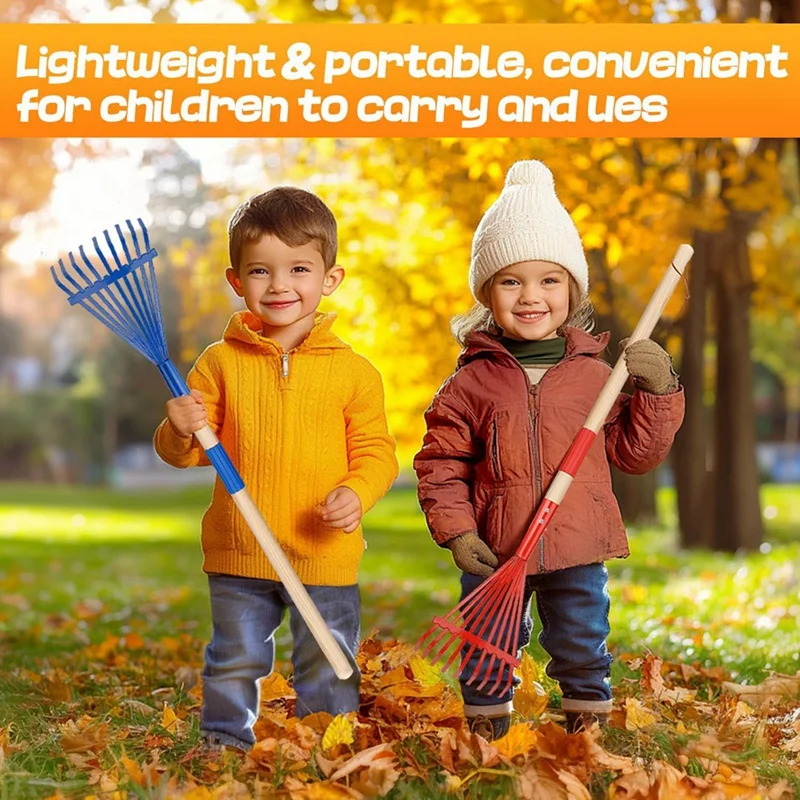 The Newchildren's Rake With Hardwood Handle And Cute Rake For Children, Garden Tool For Children Over 3 Years Old