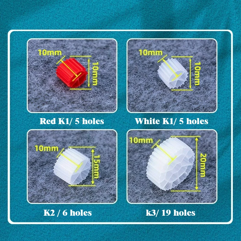 K1 K2 K3 Mbbr Aquarium Koi Pond Plastic Biochemical Filter Media Fluidized Bed Fish Tank Tumble Filter Accessories 150g / 120g view 5
