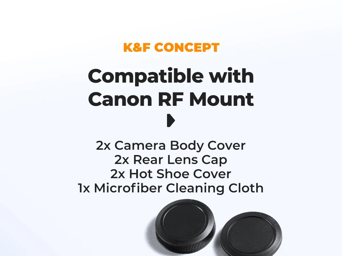 K&F CONCEPT Achterlensdop, Bodydop, Hotshoe-dop, Stevige lensdop voor Canon, Fujifilm, Minolta, Nikon, Olympus, Pentax, Sony