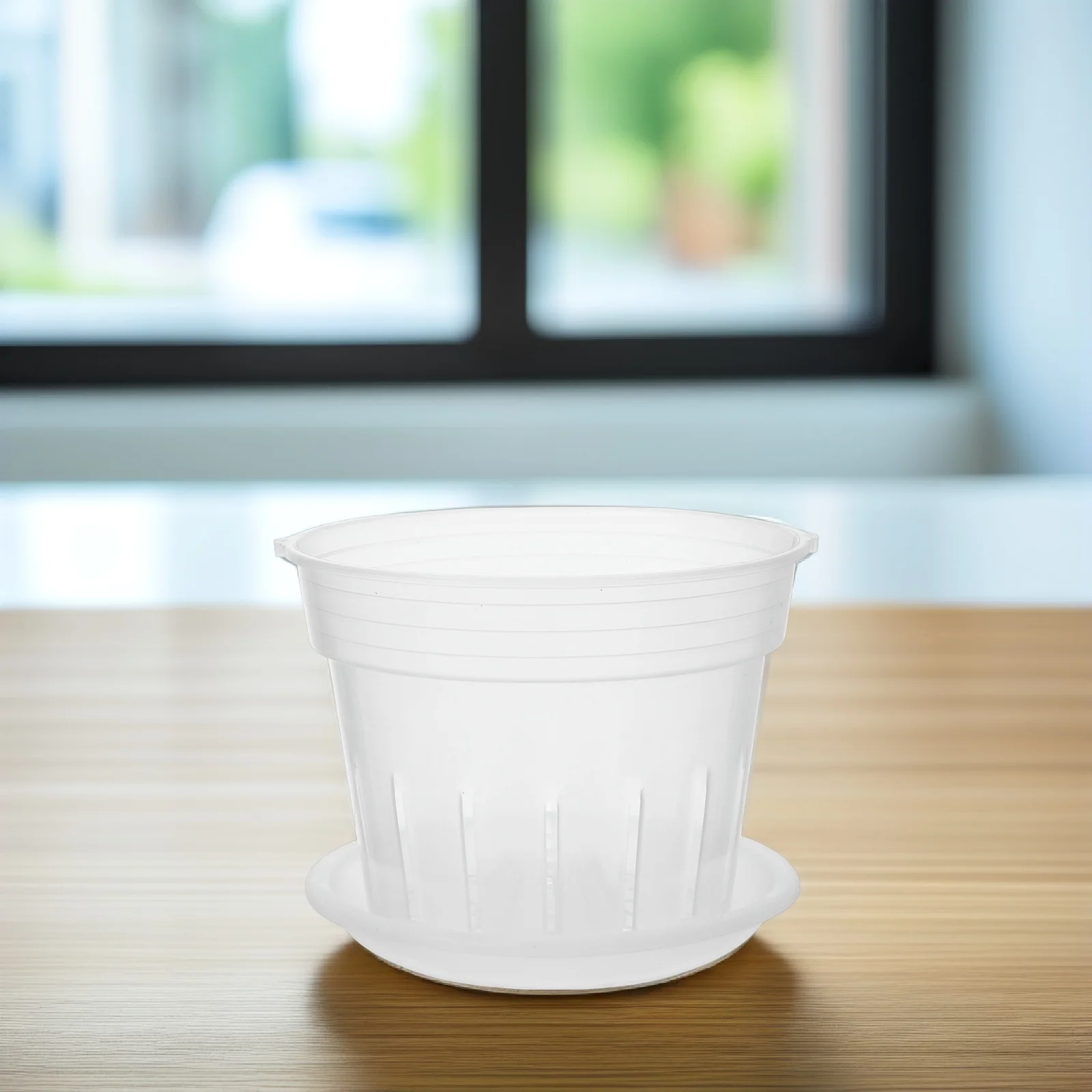 Maceta de plástico transparente con autorriego para plantas, macetas para orquídeas, macetas suculentas, bandeja para vivero, macetero pequeño para jardín, huerto para interior